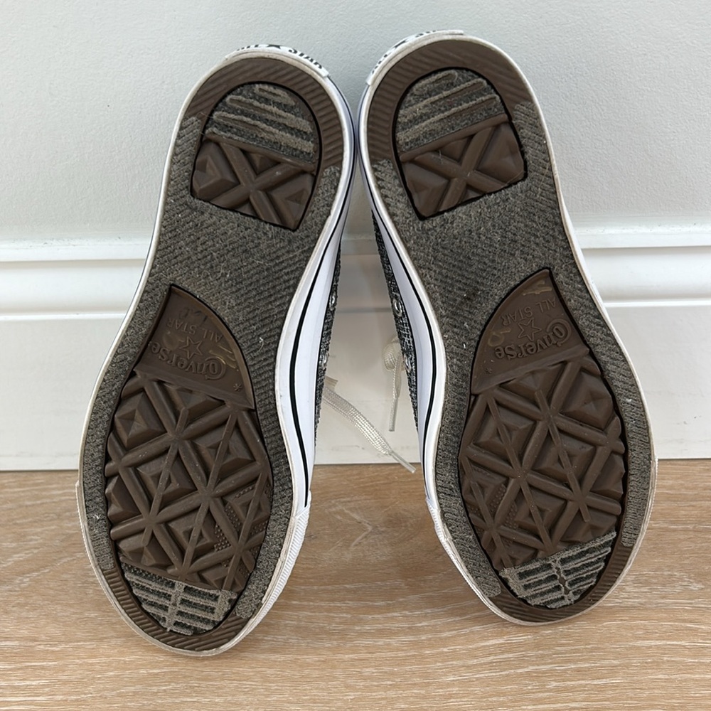 Converse Chuck Taylor All Star Low Top Silver Gray Black Tweed women’s Size 6 - Picture 4 of 6